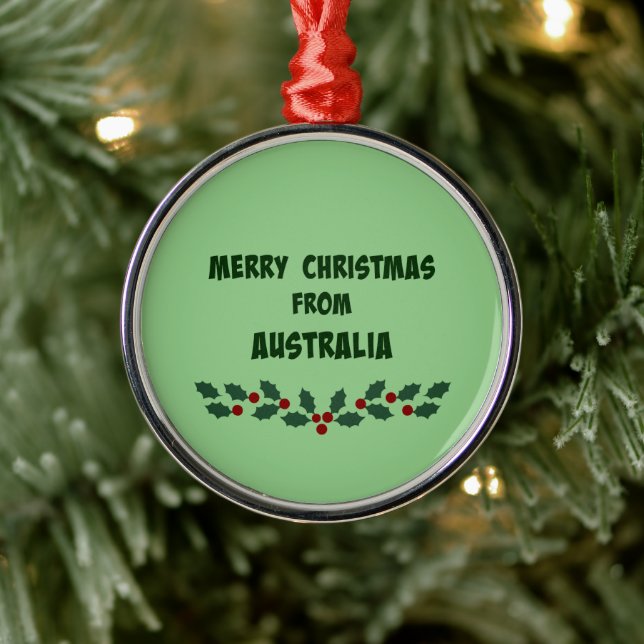 Ornamento De Metal Feliz Natal da Austrália (Árvore)
