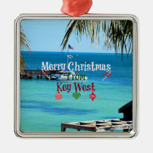 Ornamento De Metal Feliz Natal de Key West