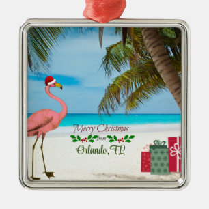 Ornamento De Metal Feliz Natal de Orlando, FL