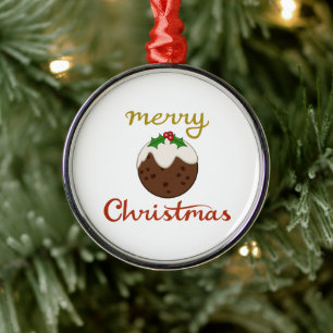 Ornamento De Metal Feliz Natal+Design Pudim