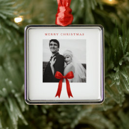 Ornamento De Metal Feliz Natal do Arco Vermelho