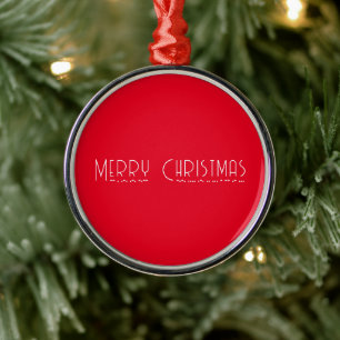 Ornamento De Metal Feliz Natal e Código Morse Feriado Branco Vermelho