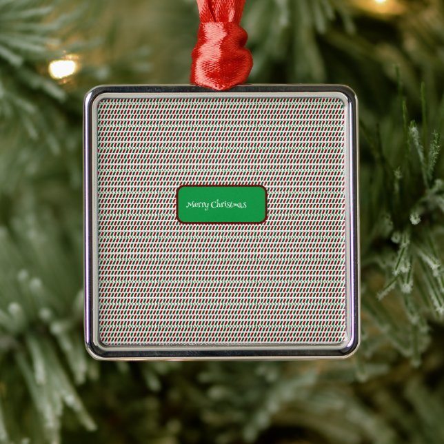 Ornamento De Metal Feliz Natal Elegante e moderno personalização (Árvore)