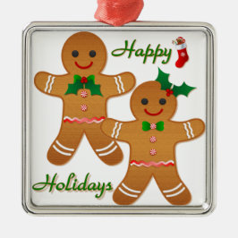 Ornamento De Metal Feliz Natal Gingercake Man Boy