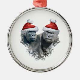 Ornamento De Metal Feliz Natal Gorila