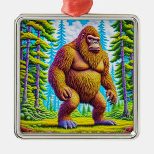 Ornamento De Metal Feliz Natal Sasquatch
