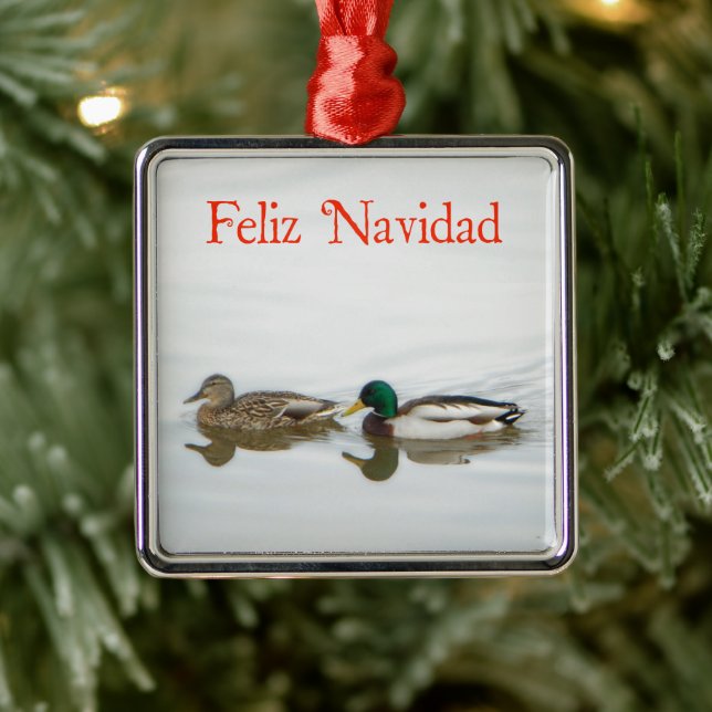 Ornamento De Metal Feliz Navidad - Mallards (Árvore)