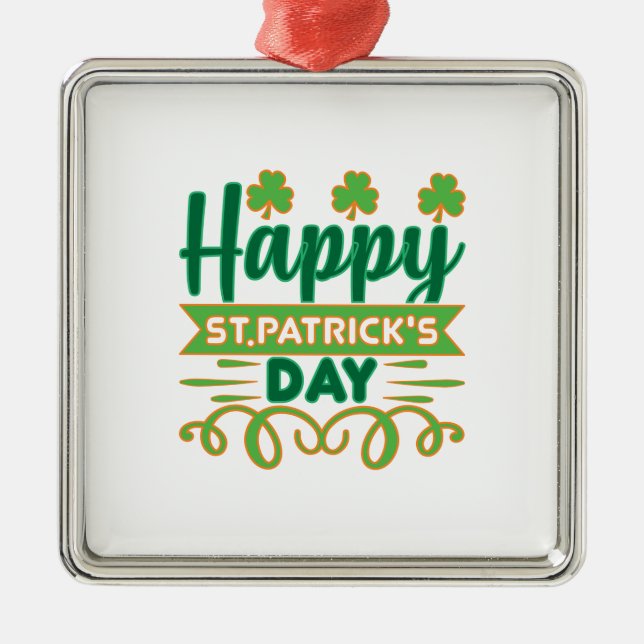 Ornamento De Metal Feliz RUA Patrick S Day (Frente)