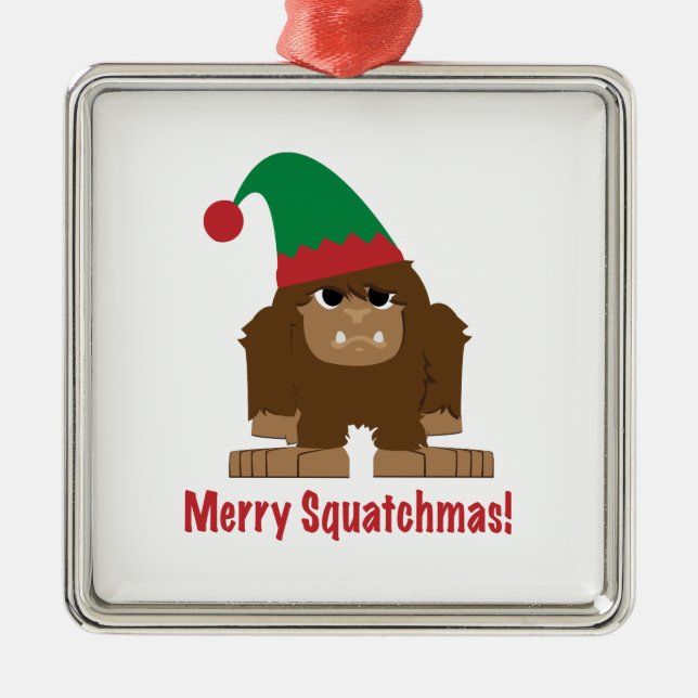 Ornamento De Metal Feliz Squatchmas! (Frente)