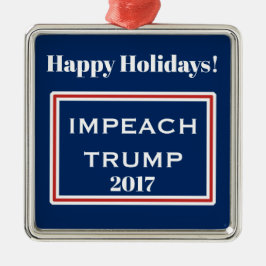 Ornamento De Metal Felizes Feriados Impeach Trump Red White Modelo