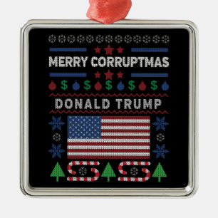 Ornamento De Metal Feriado de Feliz de Donald Trump