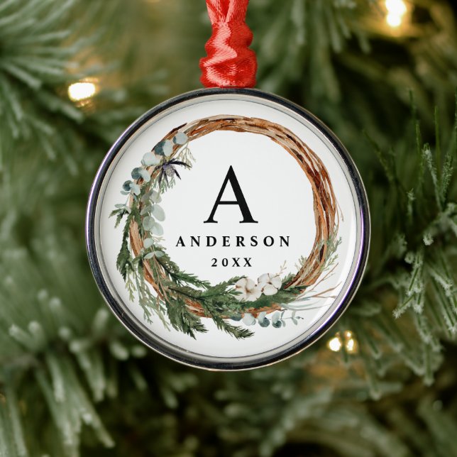 Ornamento De Metal Feriado moderno e mínimo da coroa foliar (Árvore)