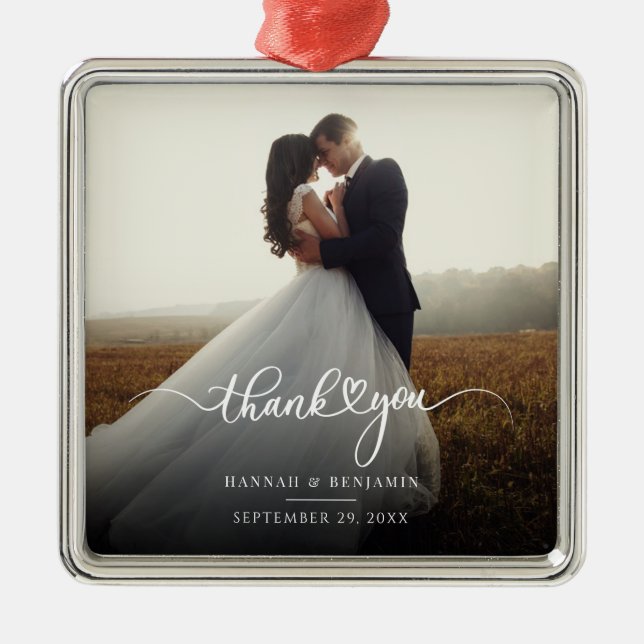 Ornamento De Metal Férias de Natal Modernas Obrigado (Frente)