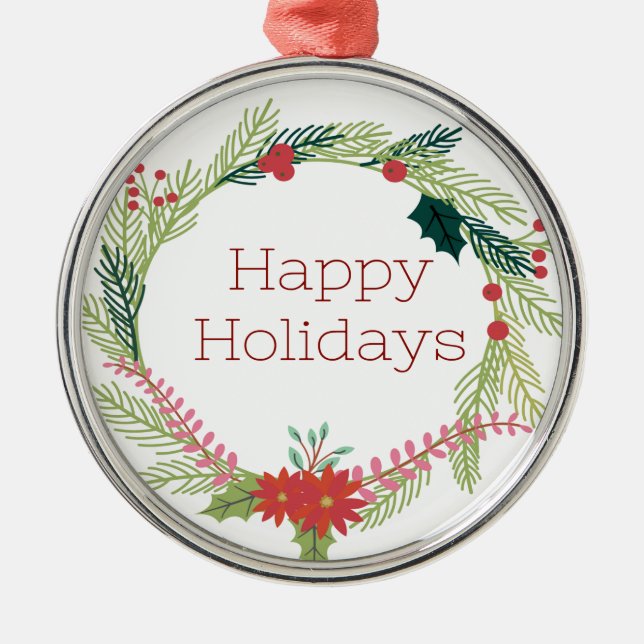 Ornamento De Metal Férias Felizes das Mortes de Natal (Frente)