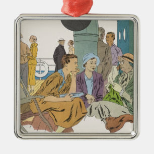 Ornamento De Metal Férias Vintage, Passageiros de Navio de Cruzeiro n