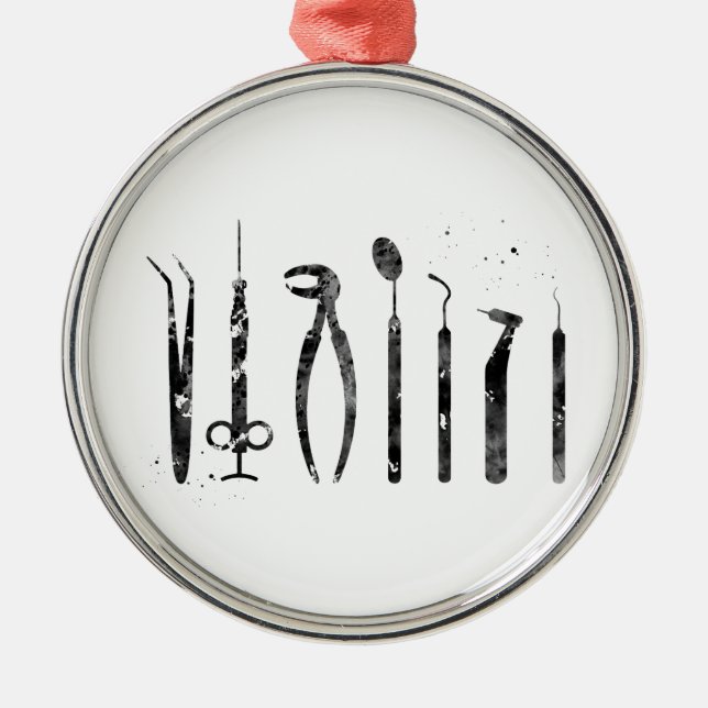Ornamento De Metal Ferramentas de Dentista (Frente)