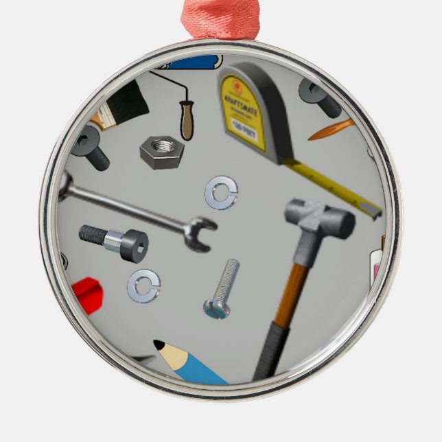 Ornamento De Metal Ferramentas do trabalhador manual (Frente)