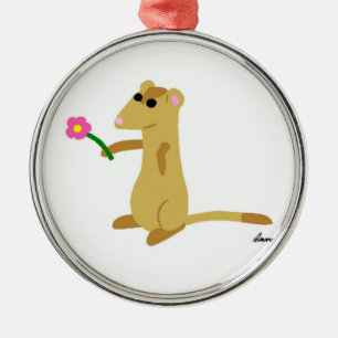Ornamento De Metal Ferret segurando uma película