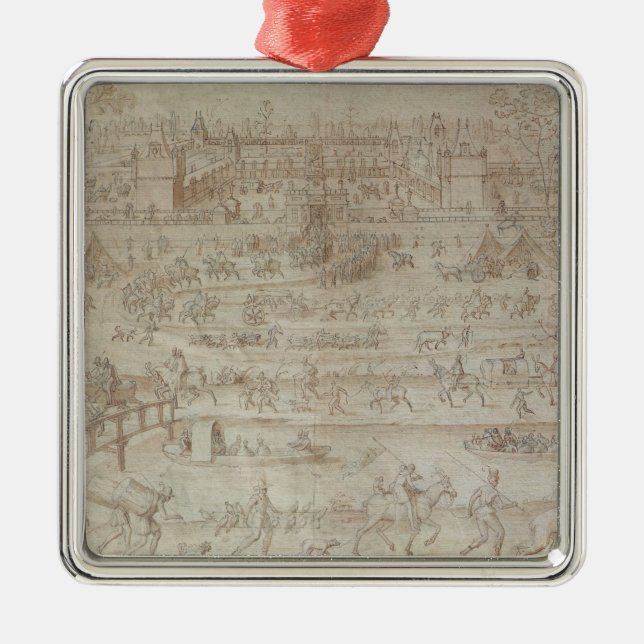 Ornamento De Metal Festival no d'Anet do castelo (Frente)