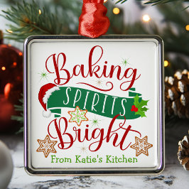 Ornamento De Metal Festivo Baking Espíritos Brilhantes Natal