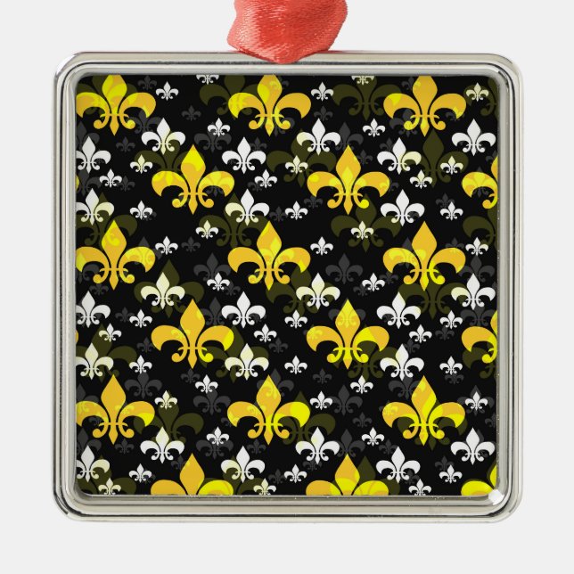 Ornamento De Metal Feur de Lis branco amarelo (Frente)