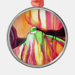 Ornamento De Metal Figos Roxos pintura artística original em aquarela