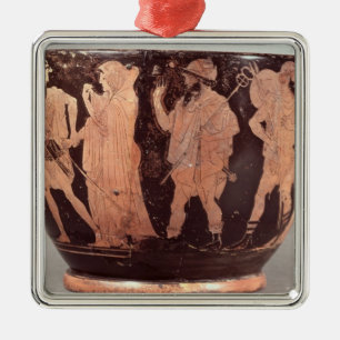 Ornamento De Metal Figura vermelha skyphos do sótão