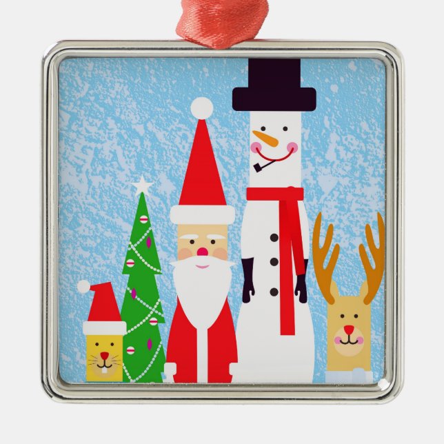 Ornamento De Metal Figuras do Natal (Frente)