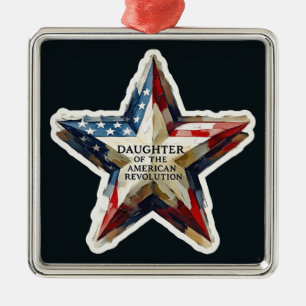 Ornamento De Metal Filha da estrela DAR americana da Revolução Americ