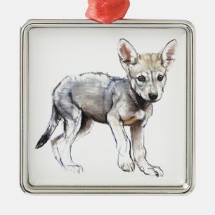 Ornamento De Metal Filhote de cachorro de lobo árabe 2009 da