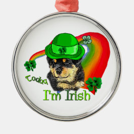 Ornamento De Metal Filhote de Rottweiler St Pattys