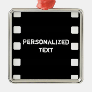 Ornamento De Metal Film Strip / Movie Custom Name Ornament
