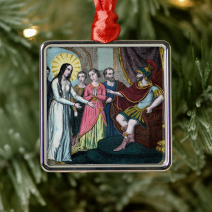 Ornamento De Metal Filomena é julgada antes do Imperador Diocletiano