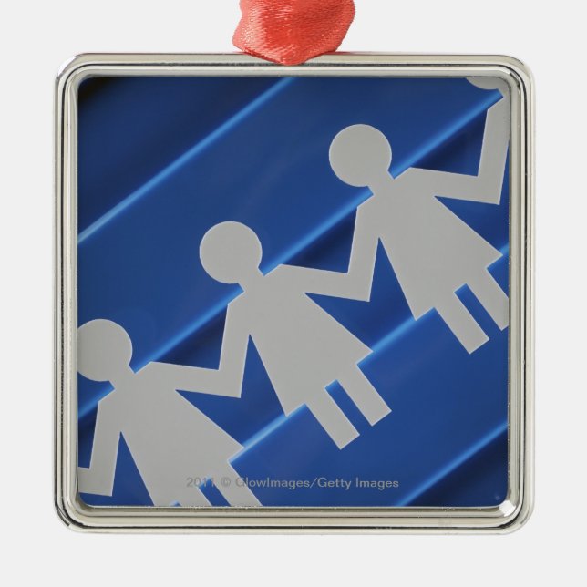 Ornamento De Metal Fim-acima das bonecas chain de papel (Frente)