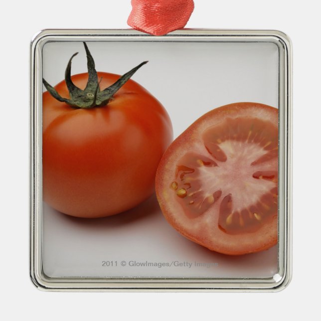 Ornamento De Metal Fim-acima de dois tomates (Frente)