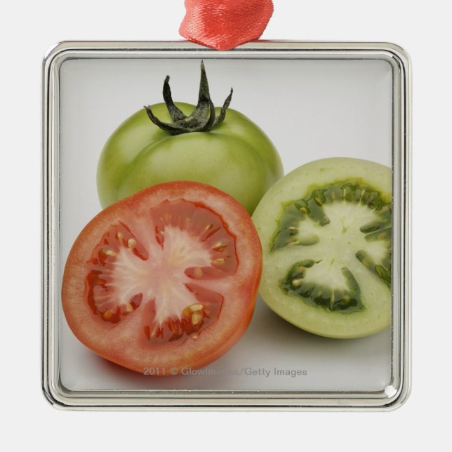 Ornamento De Metal Fim-acima de três tomates (Frente)
