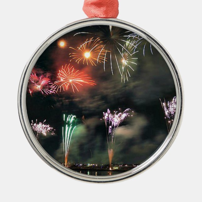 Ornamento De Metal Fireworks espetacular (Frente)