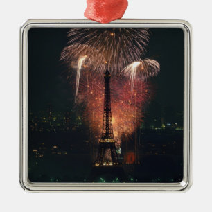 Ornamento De Metal Fireworks, Torre Eiffel, Paris, França
