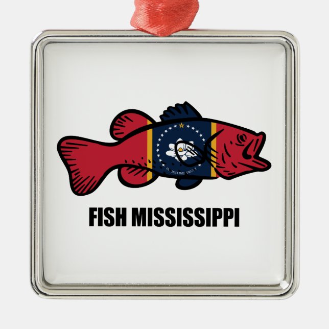 Ornamento De Metal Fish Mississippi (Frente)