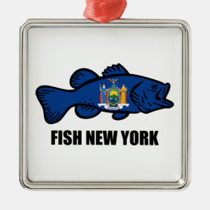 Ornamento De Metal Fish New York Bass