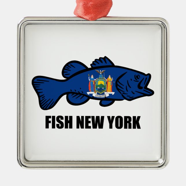 Ornamento De Metal Fish New York Bass (Frente)