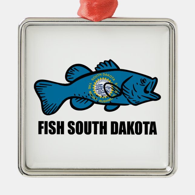 Ornamento De Metal Fish South Dakota (Frente)
