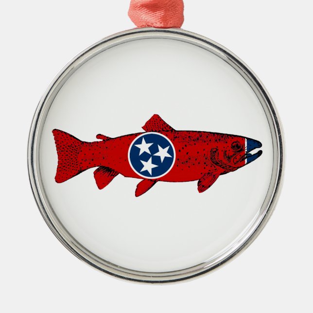 Ornamento De Metal Fish Tennessee Trout (Frente)