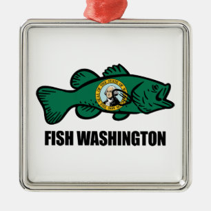 Ornamento De Metal Fish Washington