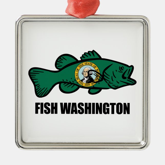 Ornamento De Metal Fish Washington (Frente)