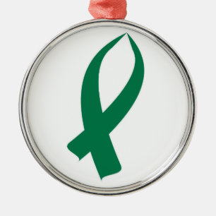 Ornamento De Metal Fita da consciência (verde)