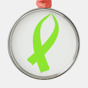Ornamento De Metal Fita da consciência (verde limão)