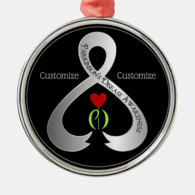 Ornamento De Metal Fita de Sensibilização do Parkinson (Frente)