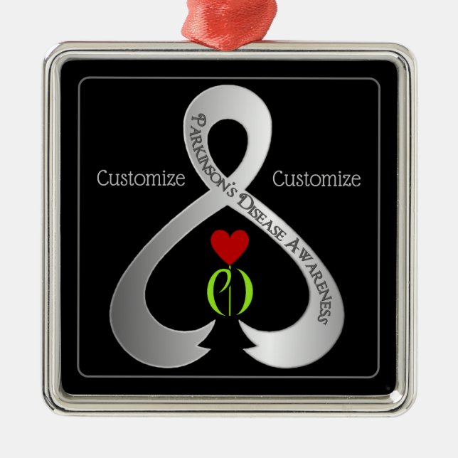 Ornamento De Metal Fita de Sensibilização do Parkinson (Frente)