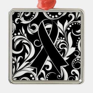 Ornamento De Metal Fita Deco do cancer da melanoma Noir